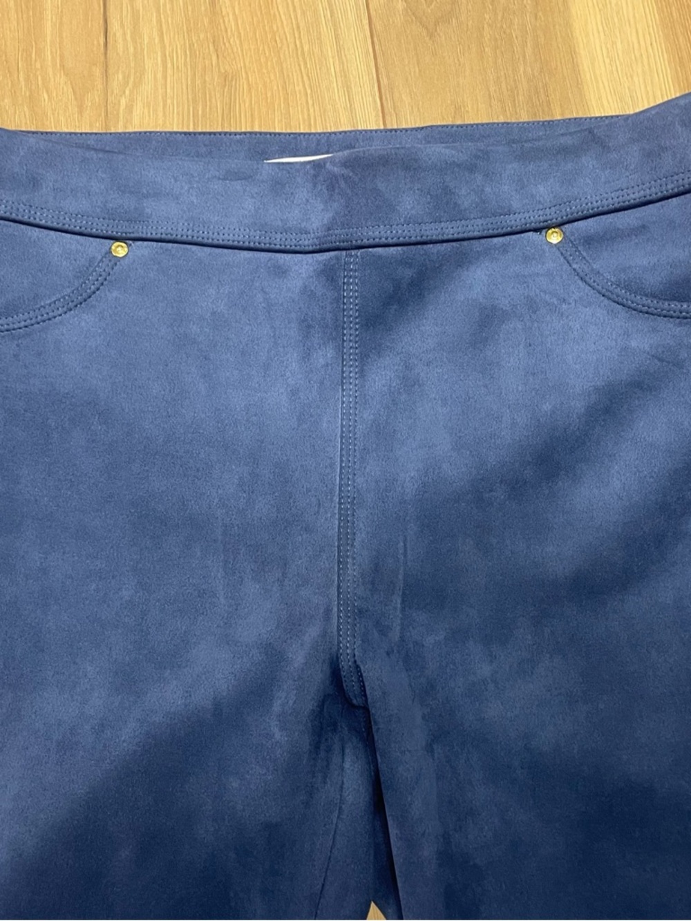 Marc New York Blue Faux Suede Leggings Pants Size Medium Stretch Pull-On - Picture 8 of 12